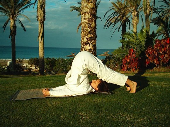 Yoga, Abnehmen, Pflug, Halasana, Fettverbrennung, Idealgewicht, Kalorien verbrennen